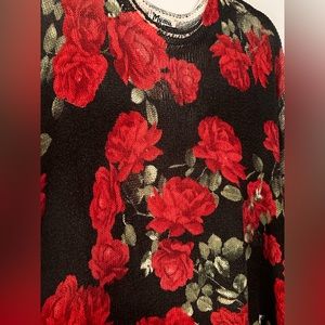 Show Me Your MuMu Red Floral Sweater